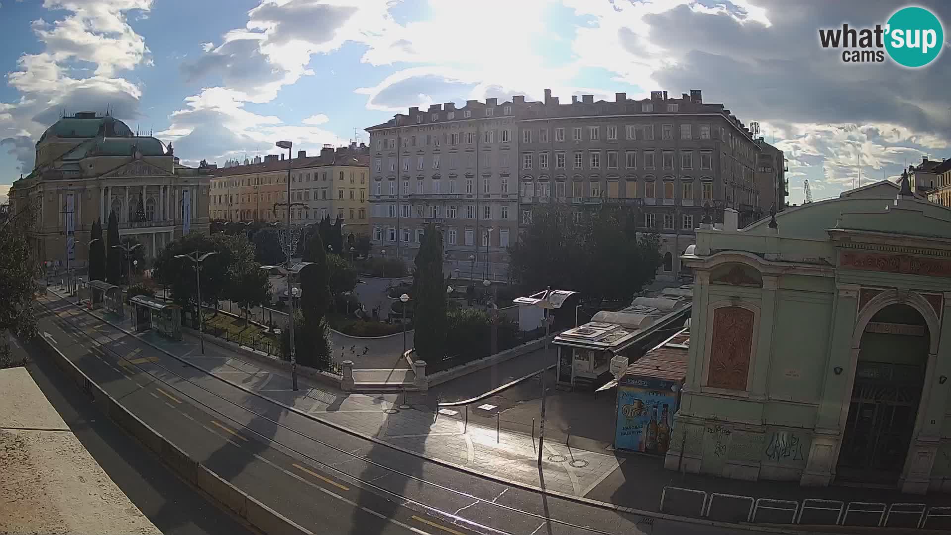 Webcam Rijeka – Park et Théâtre national croate Ivan pl. Zajc