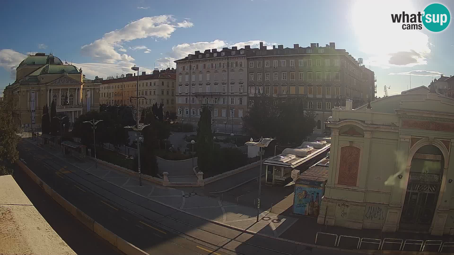 Webcam Rijeka – Park and  Croatian National Theatre Ivan pl. Zajc