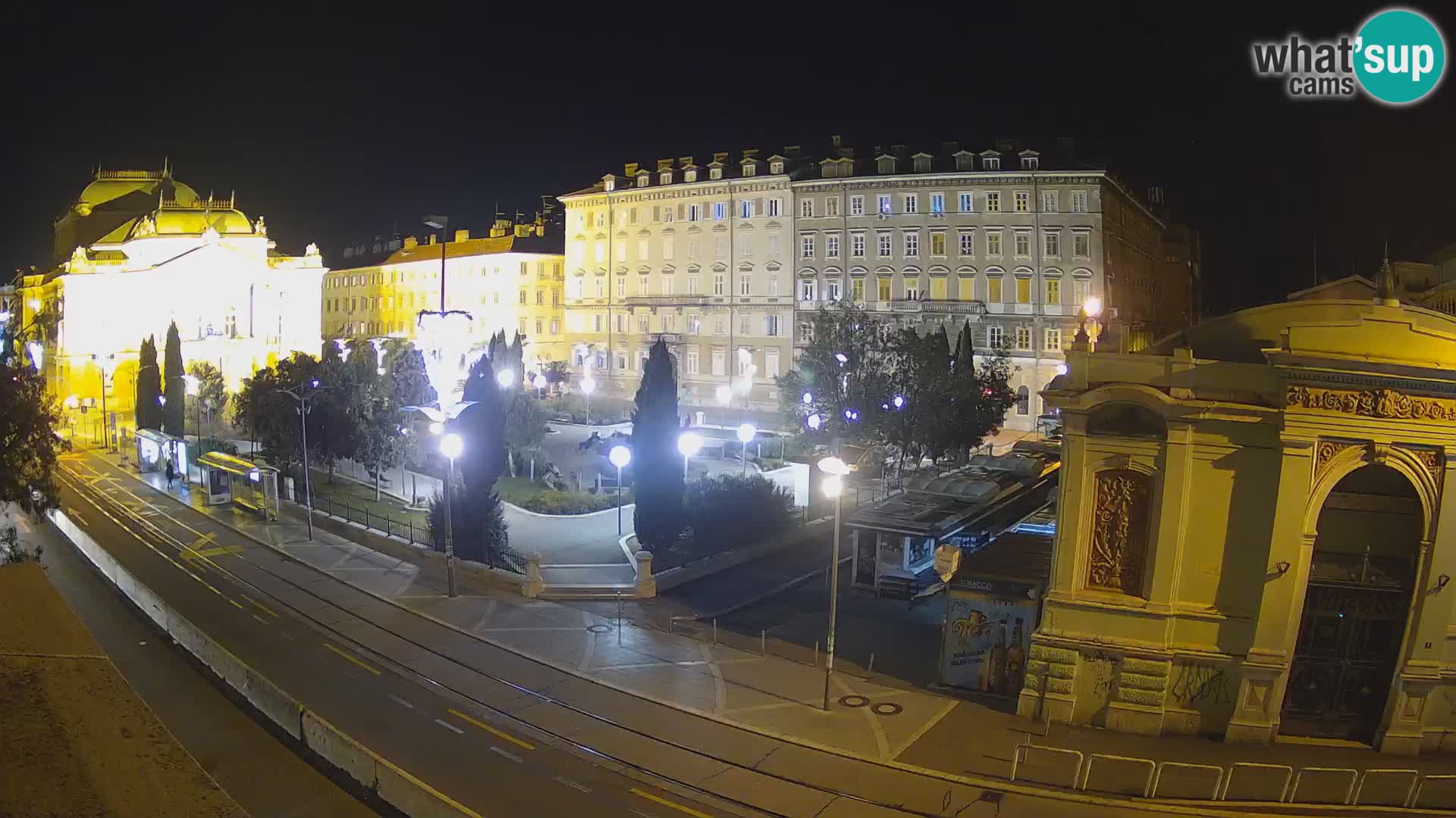 Webcam Rijeka – Park et Théâtre national croate Ivan pl. Zajc