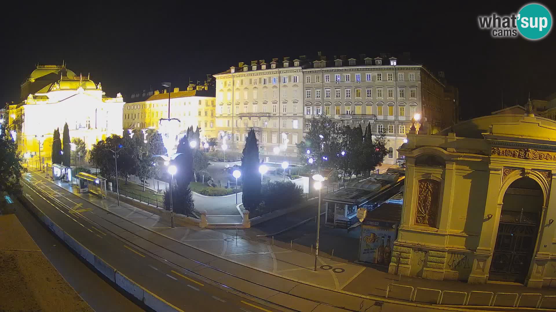 Webcam Rijeka – Park et Théâtre national croate Ivan pl. Zajc