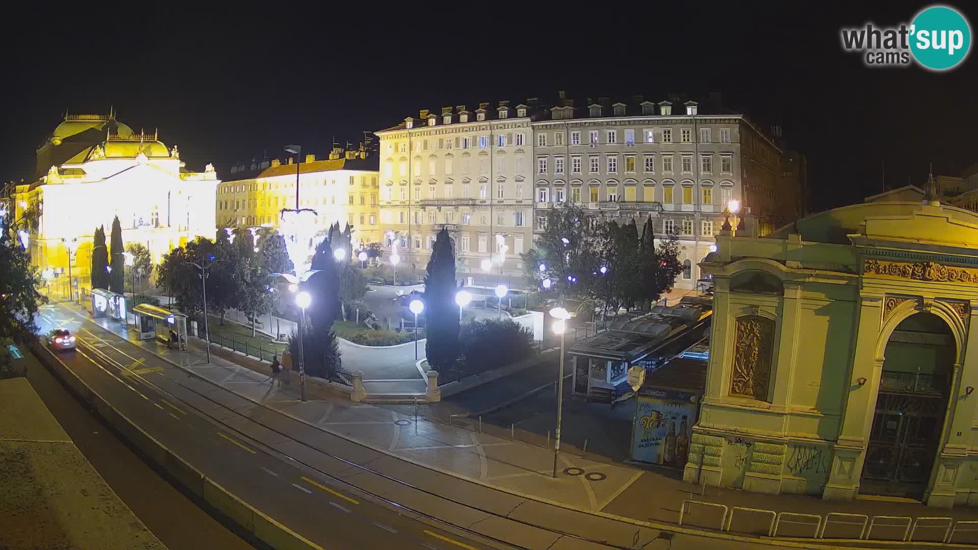 Webcam Rijeka – Park et Théâtre national croate Ivan pl. Zajc