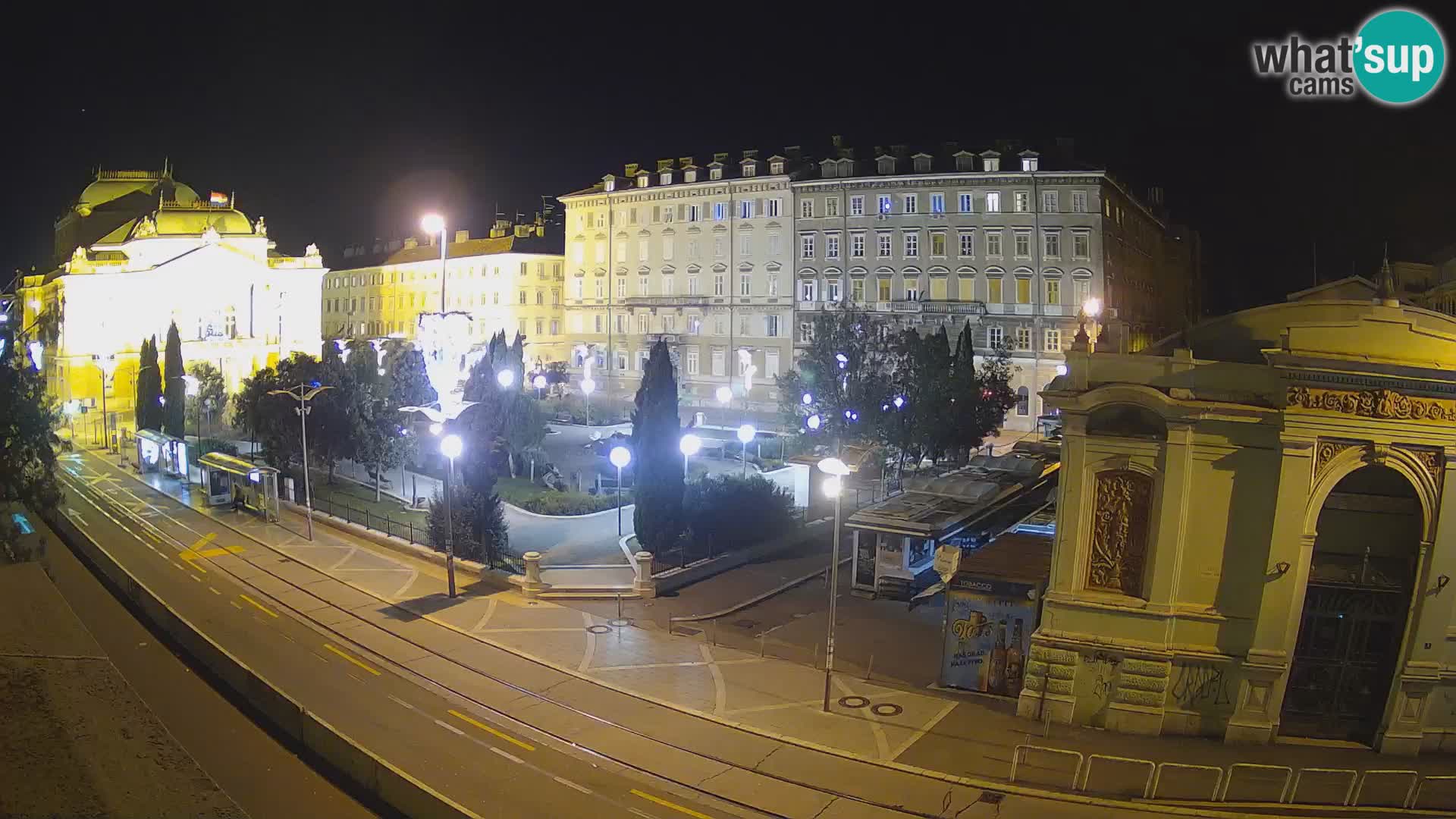 Webcam Fiume – Parco e Teatro nazionale Croato Ivan pl. Zajc