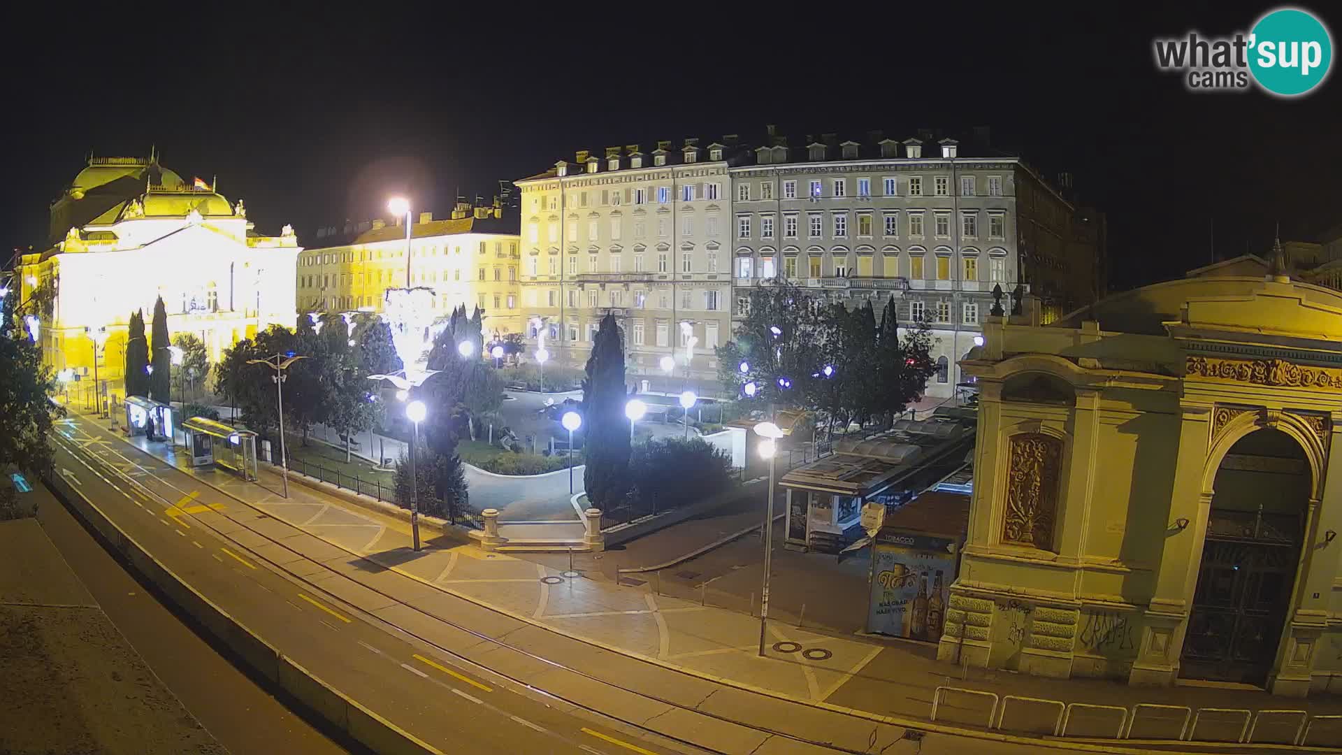 Webcam Rijeka – Park et Théâtre national croate Ivan pl. Zajc