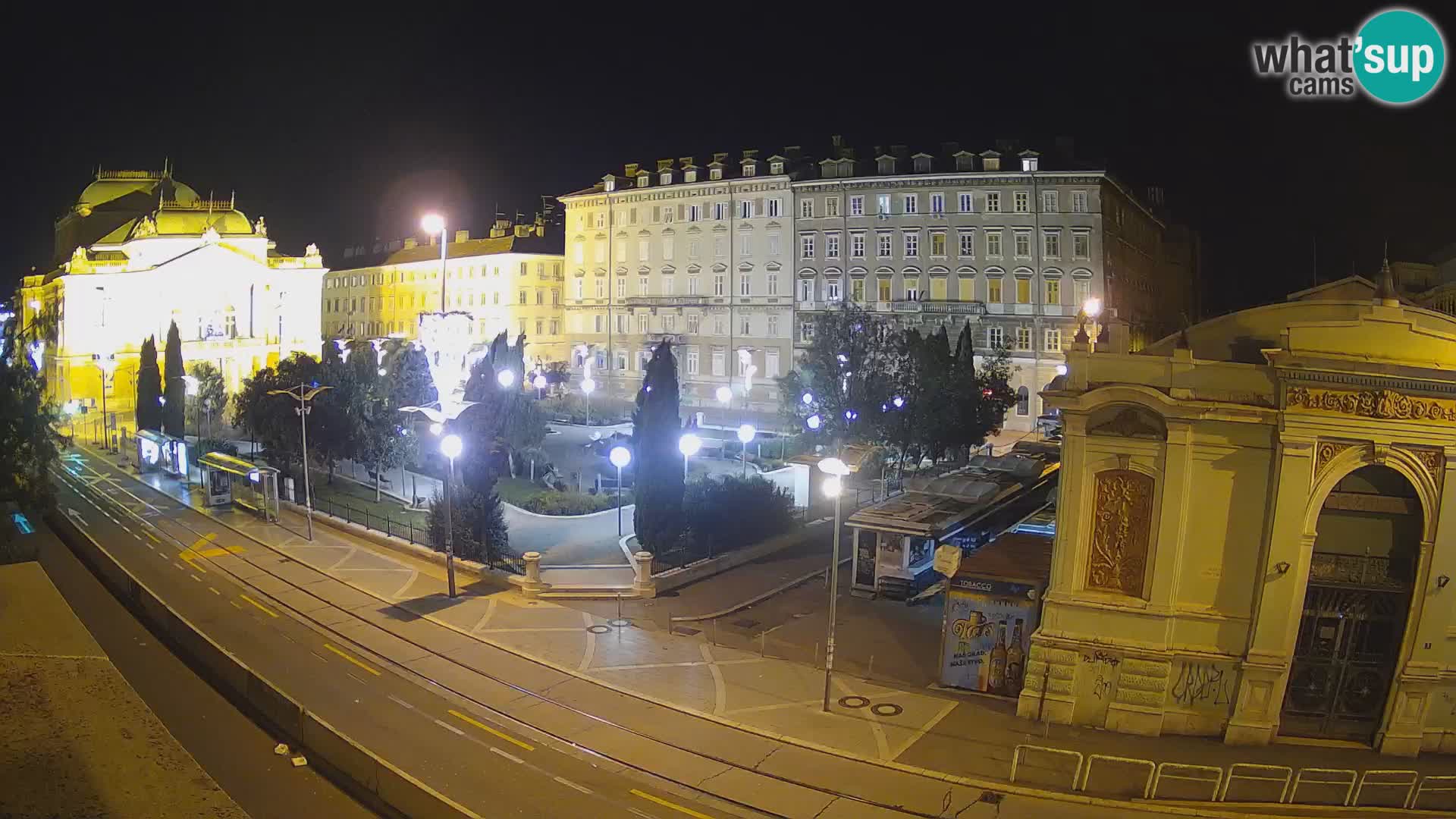 Webcam Rijeka – Park et Théâtre national croate Ivan pl. Zajc