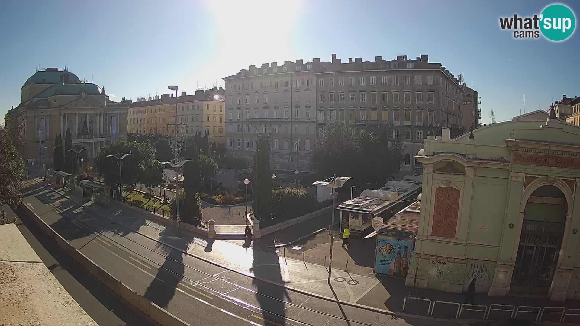 Webcam Rijeka – Park et Théâtre national croate Ivan pl. Zajc