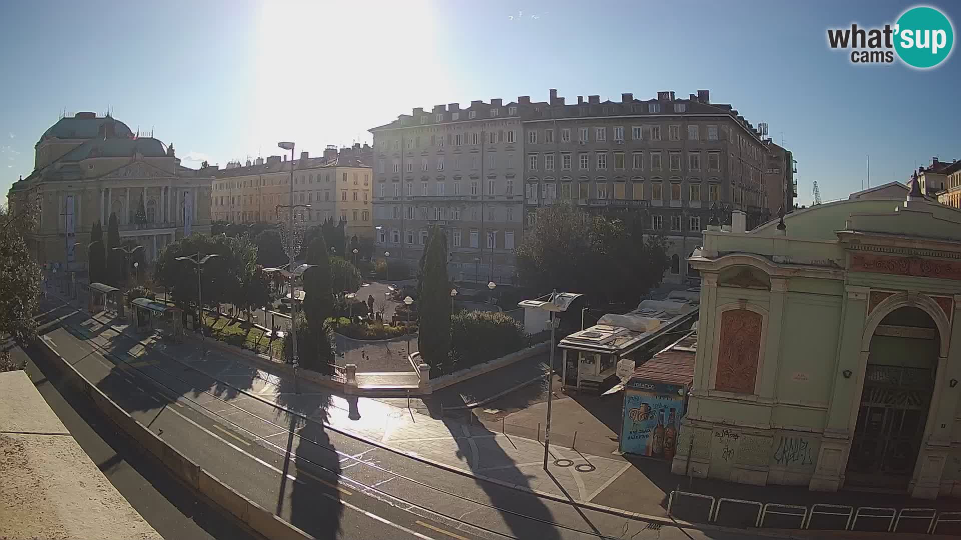 Webcam Rijeka – Park et Théâtre national croate Ivan pl. Zajc