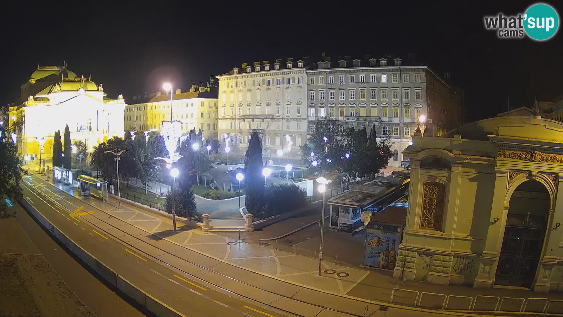 Webcam Rijeka – Park et Théâtre national croate Ivan pl. Zajc