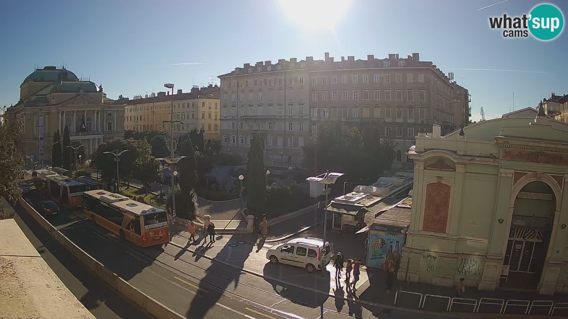 Webcam Rijeka – Park and  Croatian National Theatre Ivan pl. Zajc