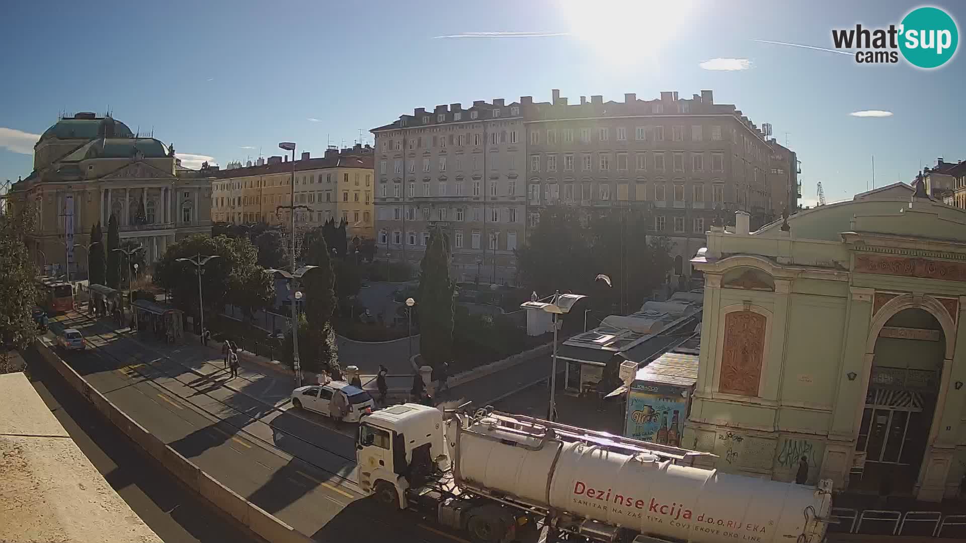 Webcam Rijeka – Park and  Croatian National Theatre Ivan pl. Zajc