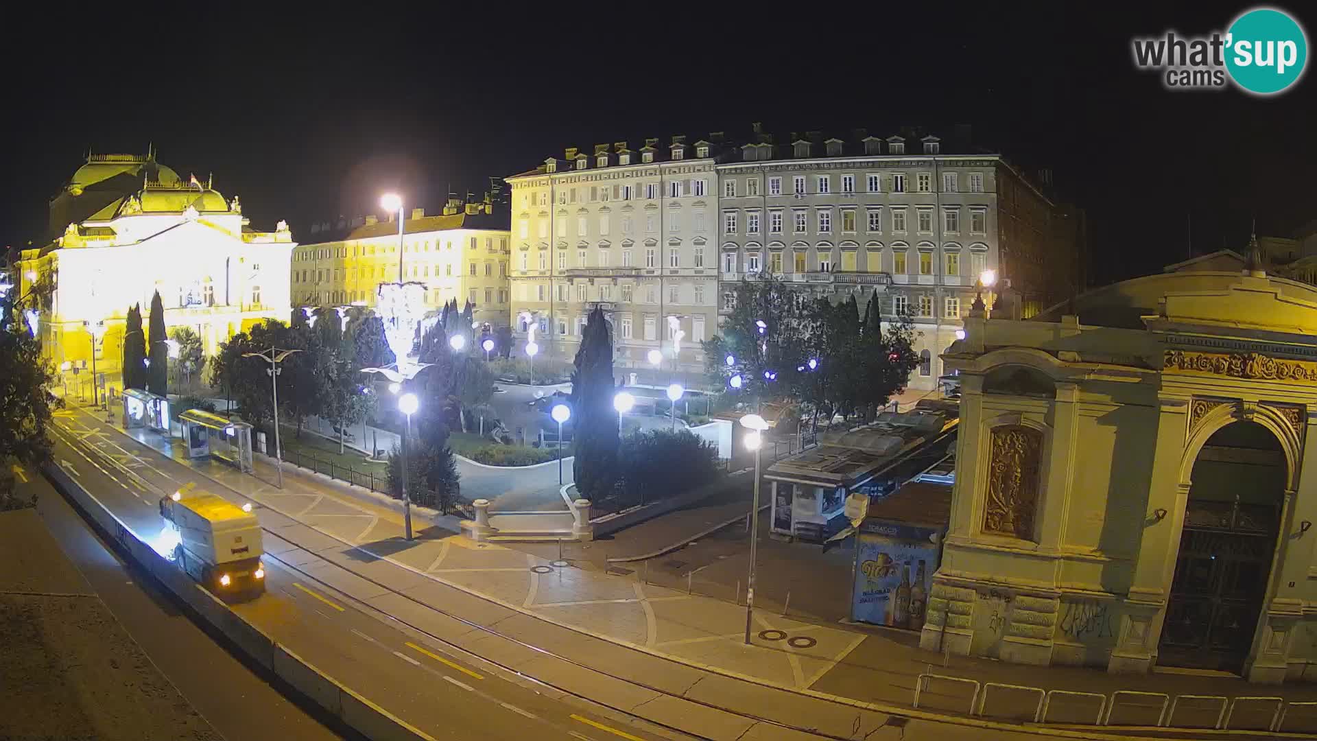 Webcam Rijeka – Park et Théâtre national croate Ivan pl. Zajc