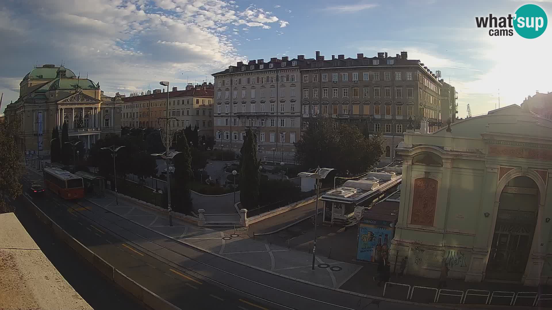 Webcam Rijeka – Park et Théâtre national croate Ivan pl. Zajc