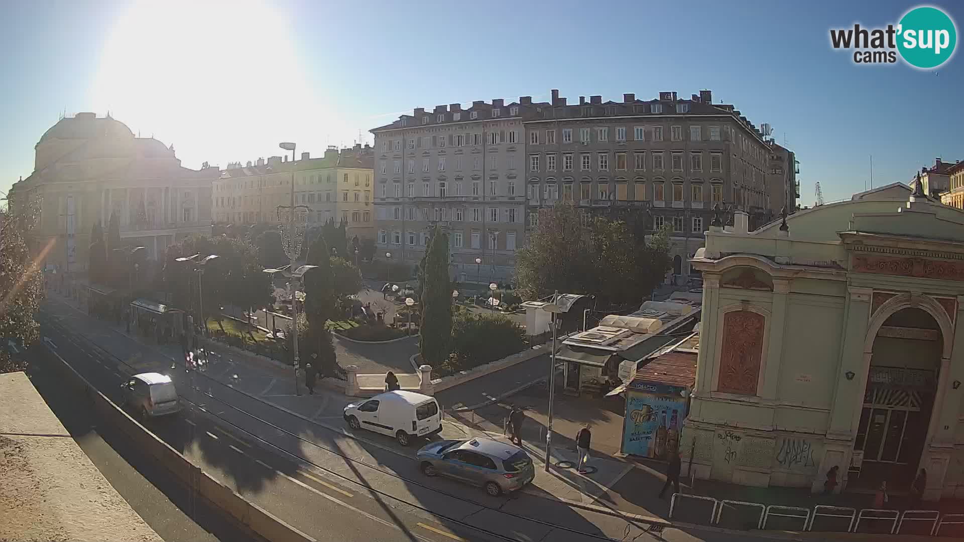 Webcam Fiume – Parco e Teatro nazionale Croato Ivan pl. Zajc