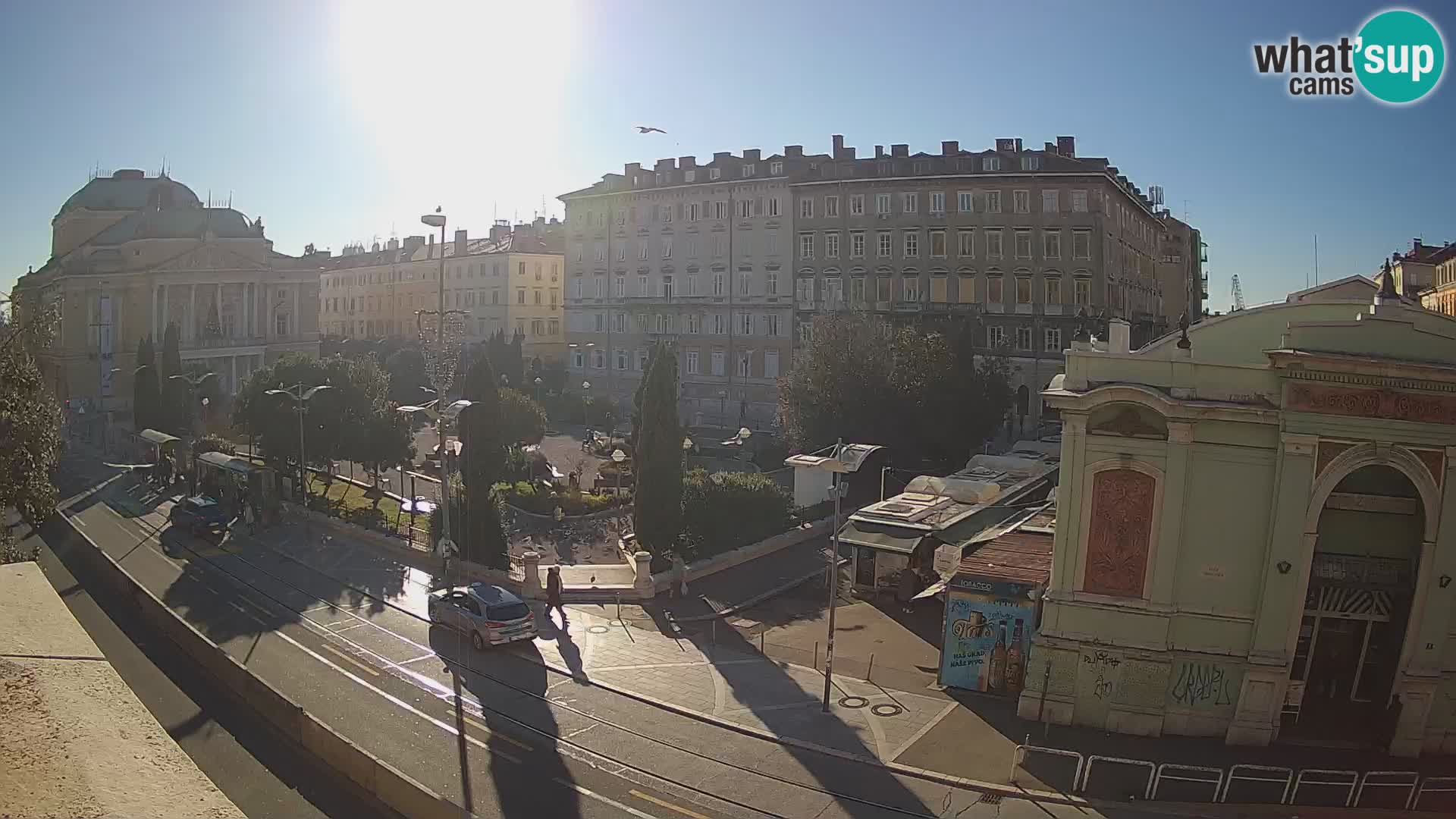 Webcam Fiume – Parco e Teatro nazionale Croato Ivan pl. Zajc