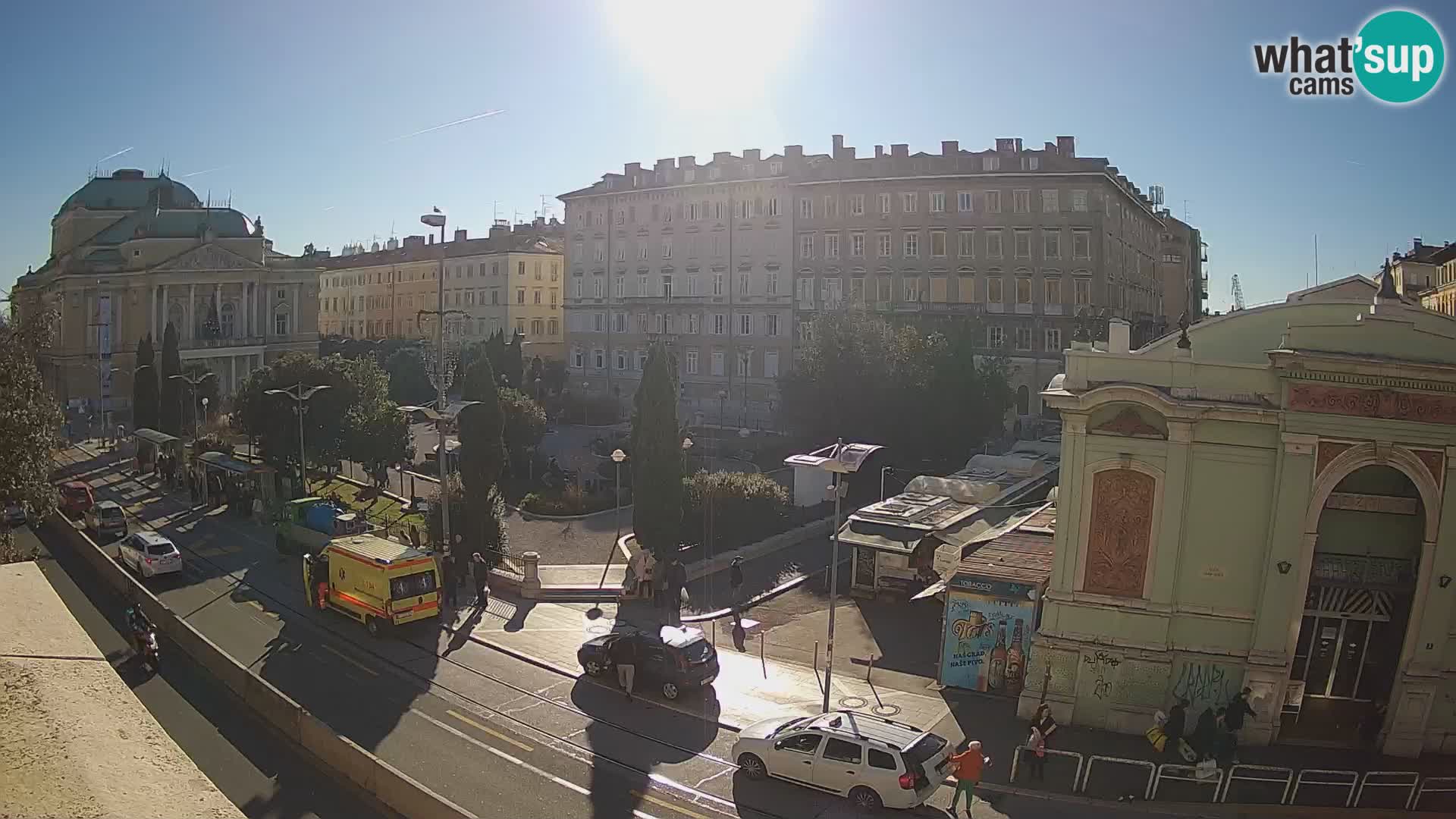 Webcam Rijeka – Parque i Teatro Nacional Croato Ivan pl. Zajc