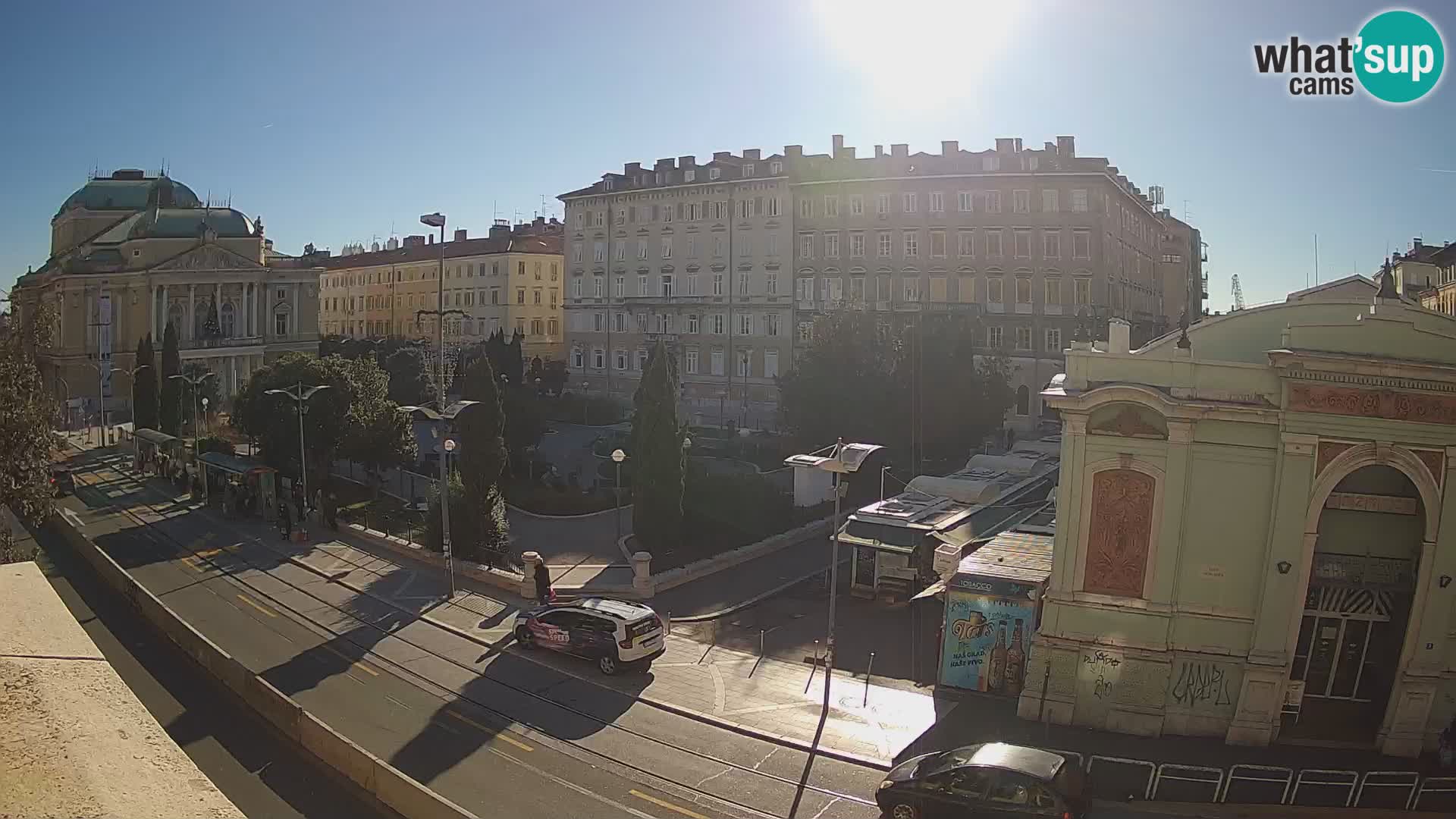 Webcam Rijeka – Park and  Croatian National Theatre Ivan pl. Zajc