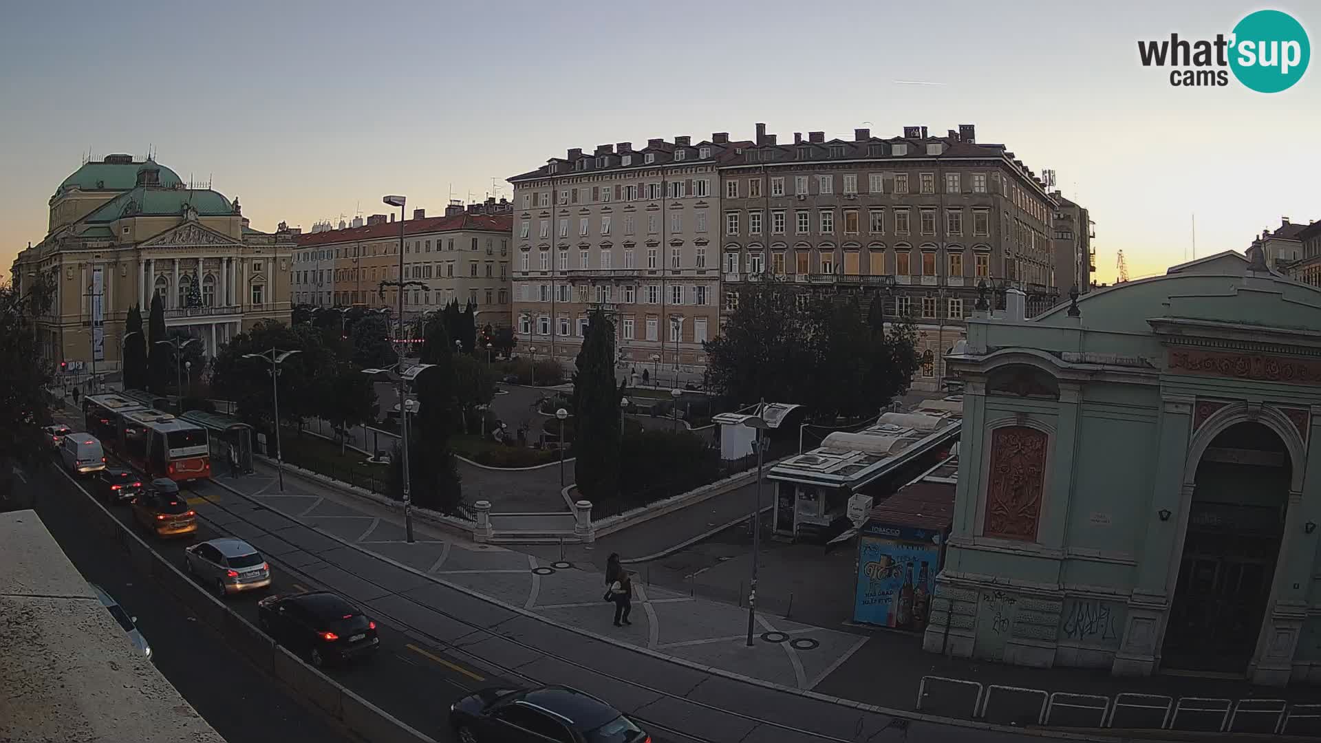 Webcam Rijeka – Park and  Croatian National Theatre Ivan pl. Zajc