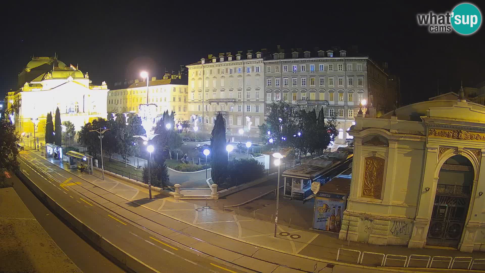 Webcam Fiume – Parco e Teatro nazionale Croato Ivan pl. Zajc