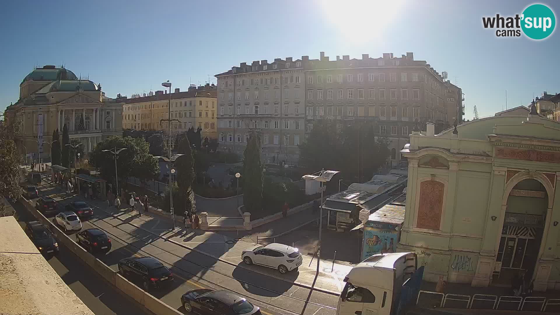 Webcam Rijeka – Park et Théâtre national croate Ivan pl. Zajc