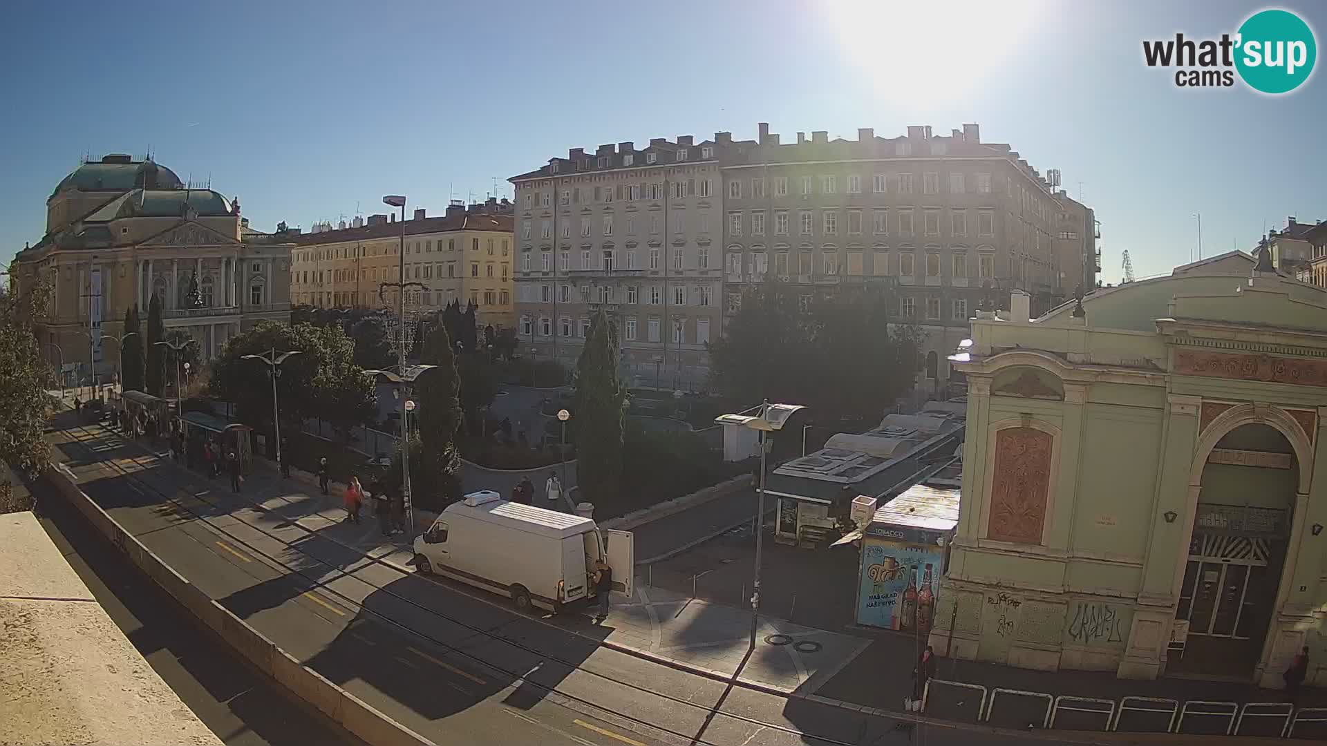 Webcam Rijeka – Park et Théâtre national croate Ivan pl. Zajc