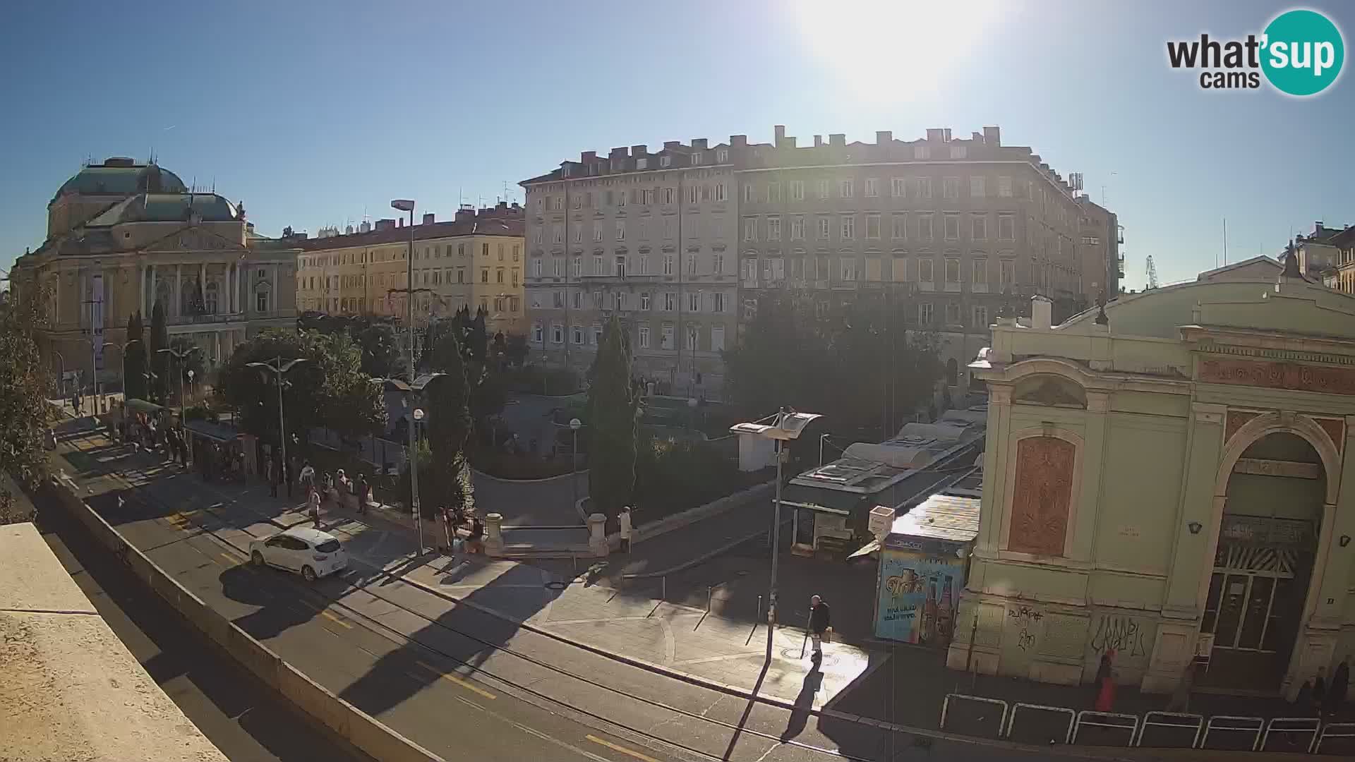 Webcam Rijeka – Park and  Croatian National Theatre Ivan pl. Zajc