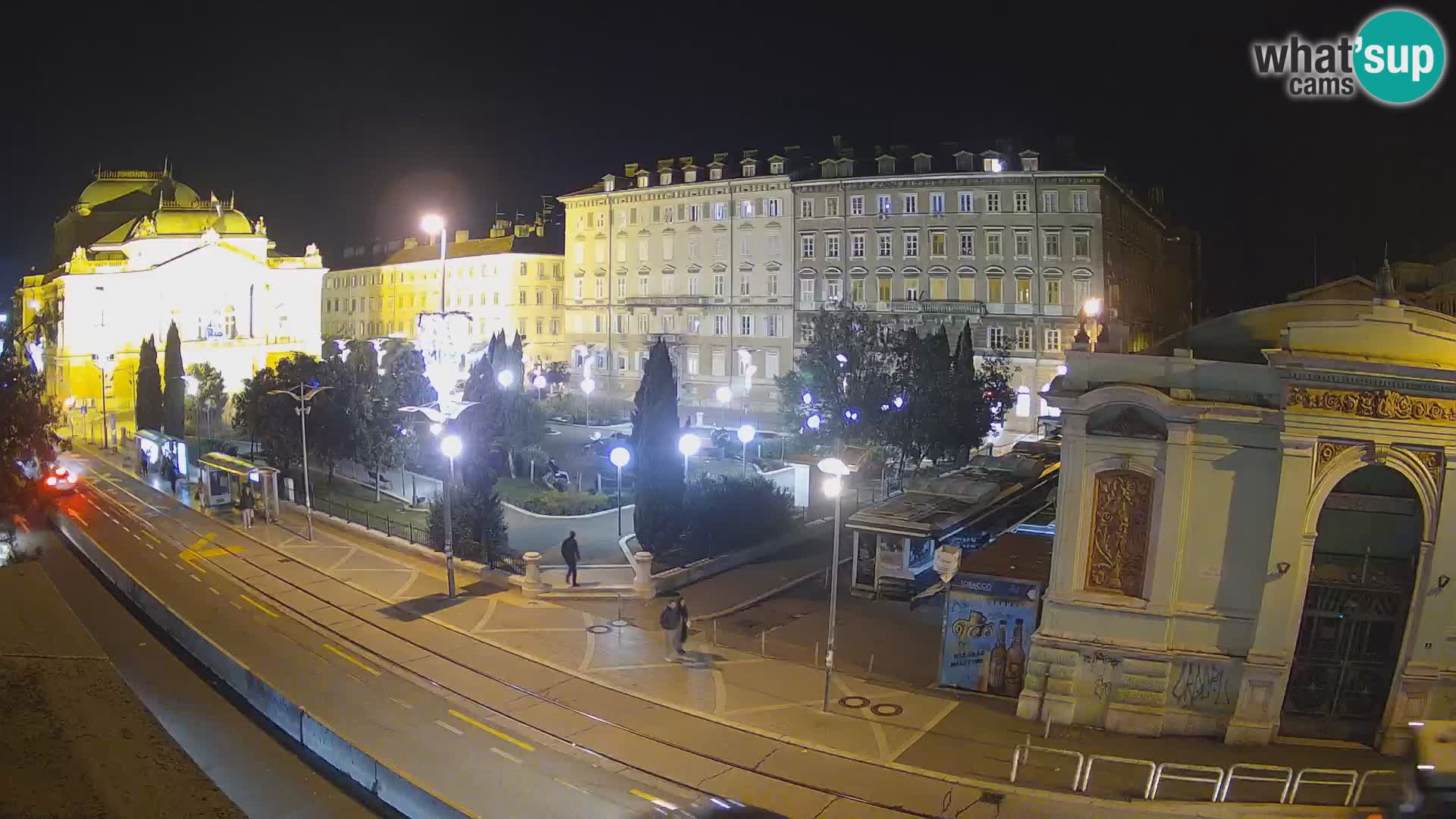 Webcam Rijeka – Park et Théâtre national croate Ivan pl. Zajc