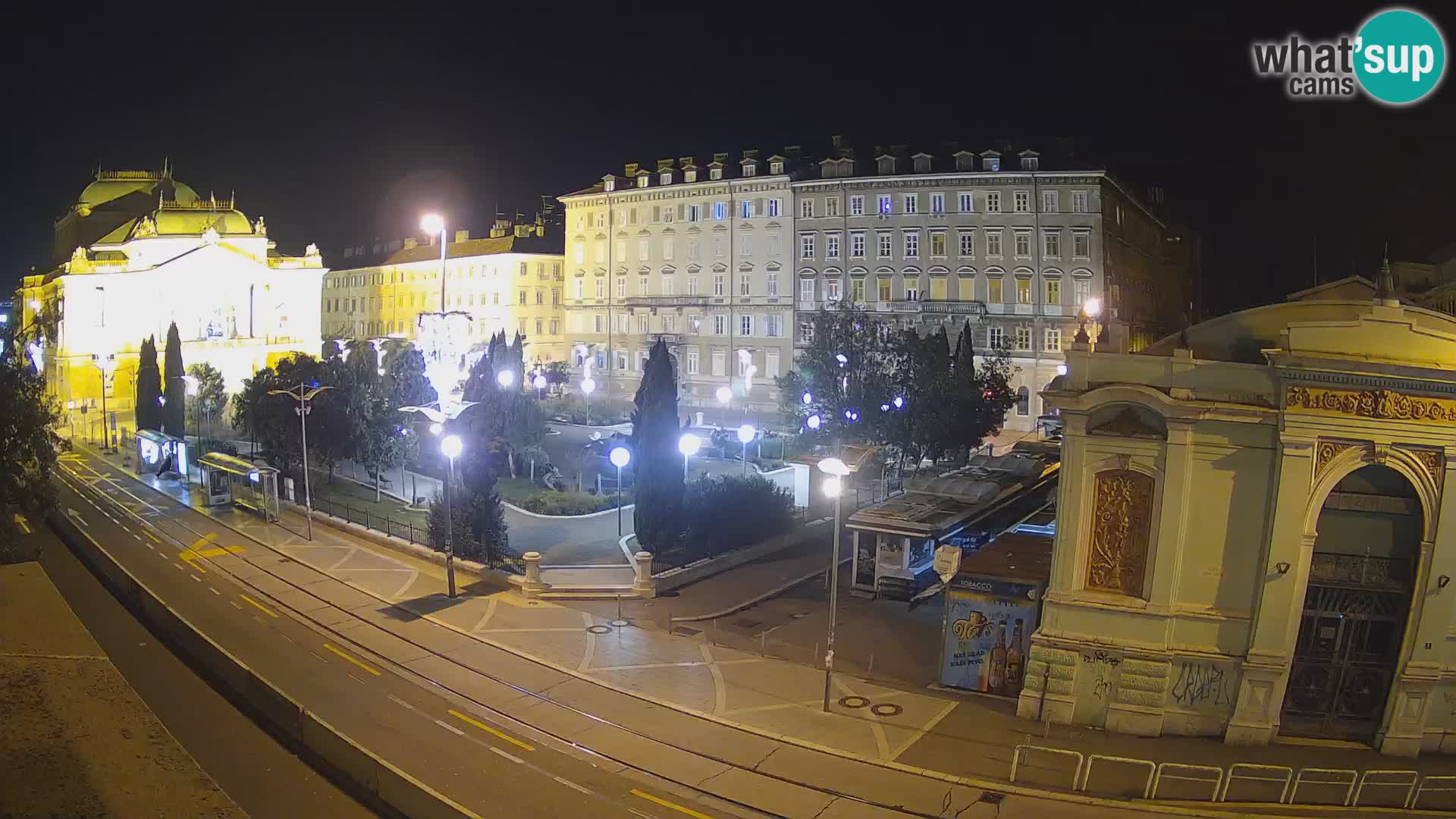 Webcam Rijeka – Park et Théâtre national croate Ivan pl. Zajc