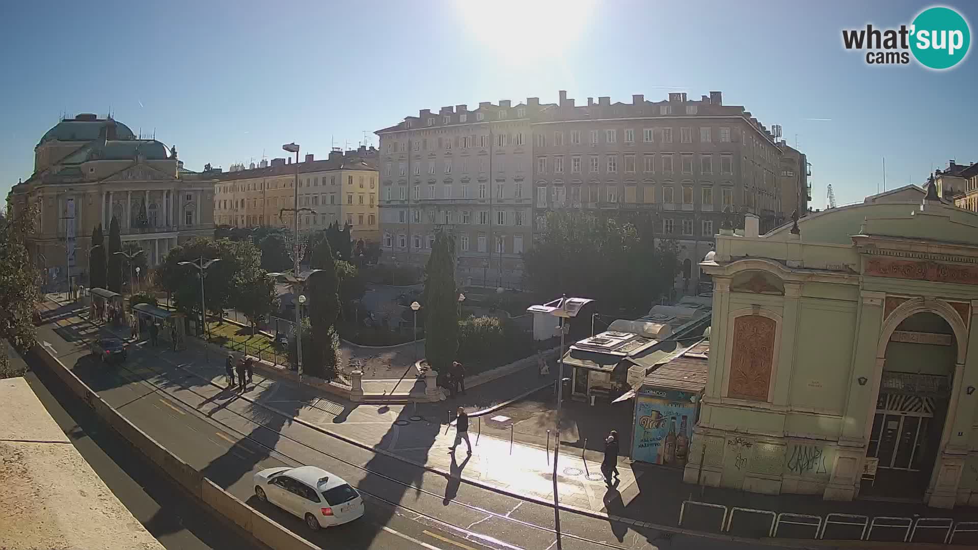 Webcam Rijeka – Park et Théâtre national croate Ivan pl. Zajc