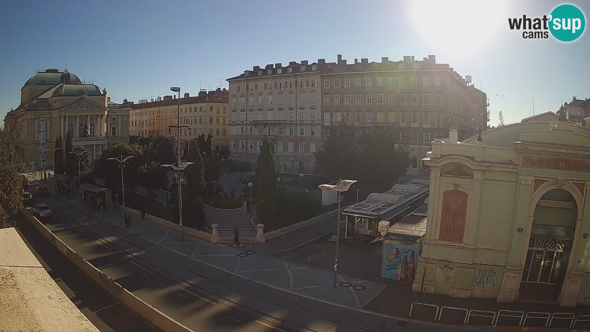 Webcam Rijeka – Park et Théâtre national croate Ivan pl. Zajc