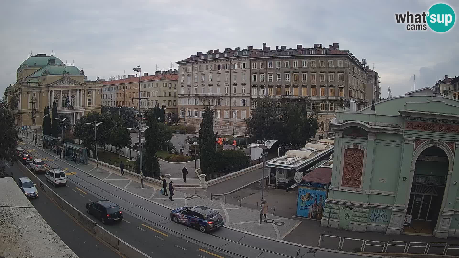 Webcam Rijeka – Park et Théâtre national croate Ivan pl. Zajc