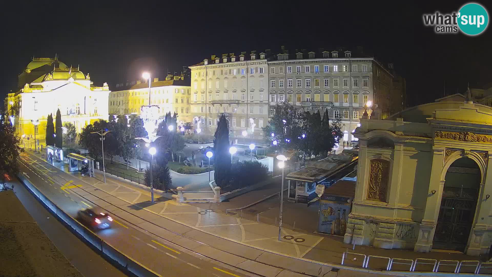 Webcam Rijeka – Park et Théâtre national croate Ivan pl. Zajc