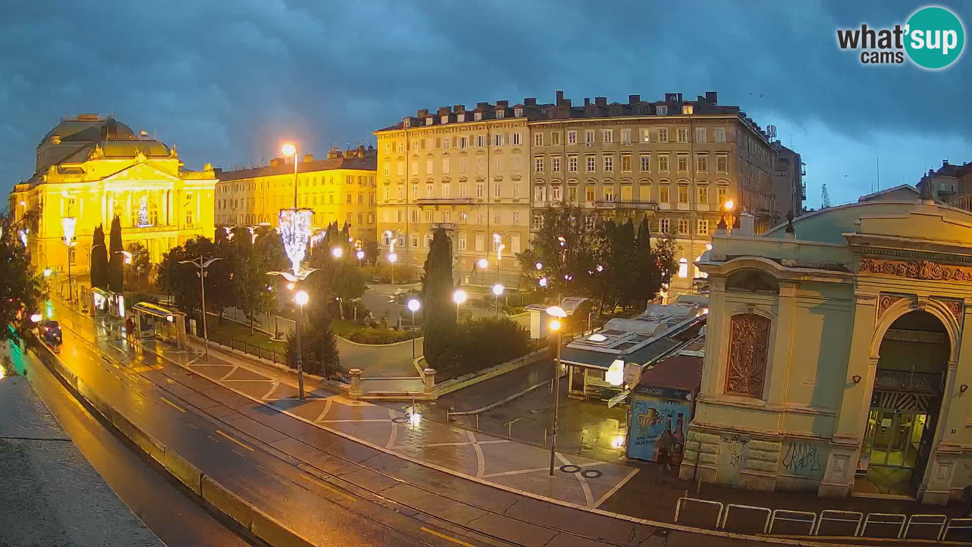 Webcam Rijeka – Park et Théâtre national croate Ivan pl. Zajc