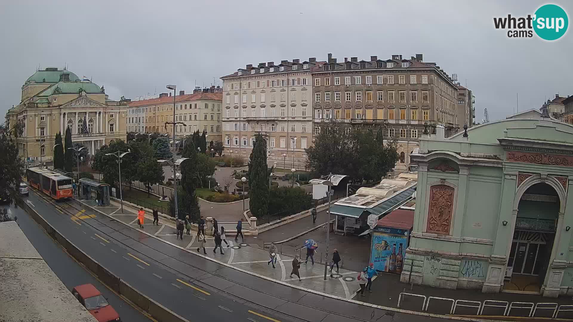 Webkam Rijeka – Park i Hrvatsko narodno kazalište Ivana pl. Zajc