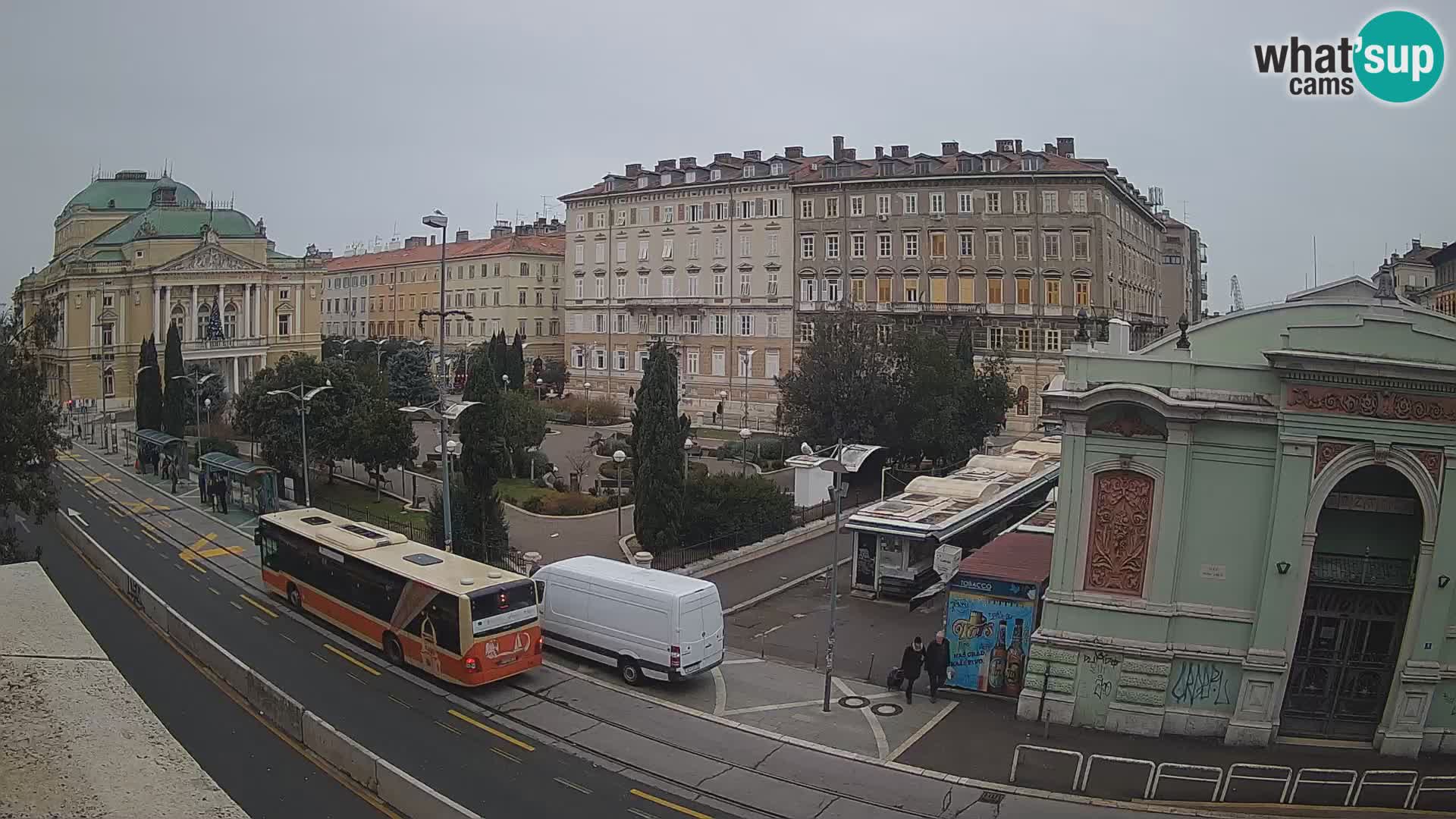 Webcam Rijeka – Parque i Teatro Nacional Croato Ivan pl. Zajc