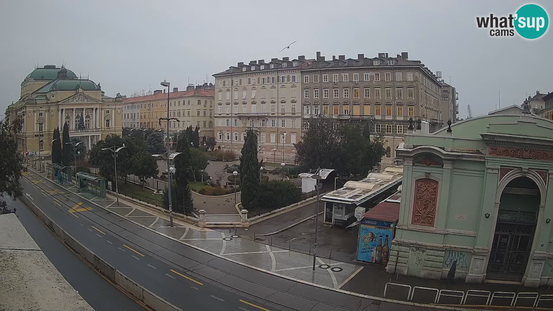 Webcam Fiume – Parco e Teatro nazionale Croato Ivan pl. Zajc