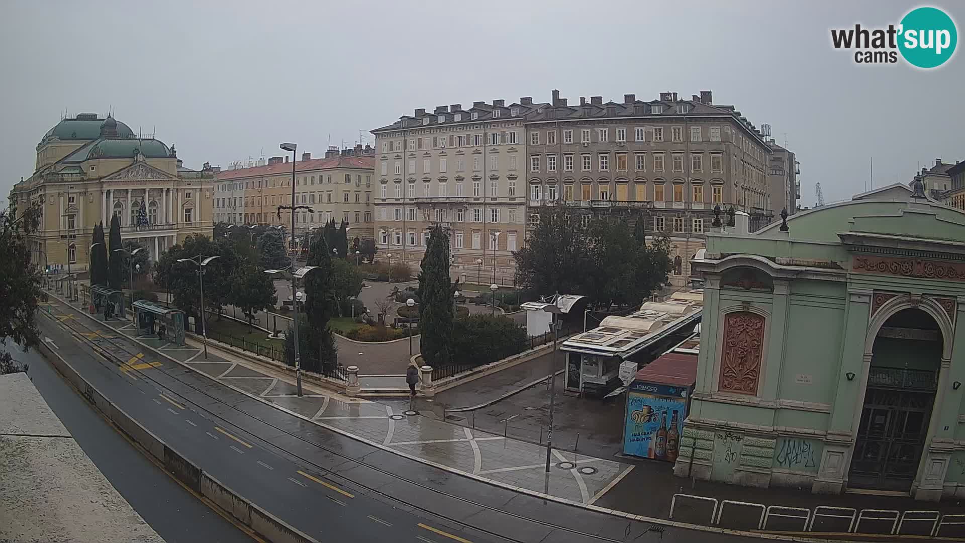 Webcam Rijeka – Park et Théâtre national croate Ivan pl. Zajc