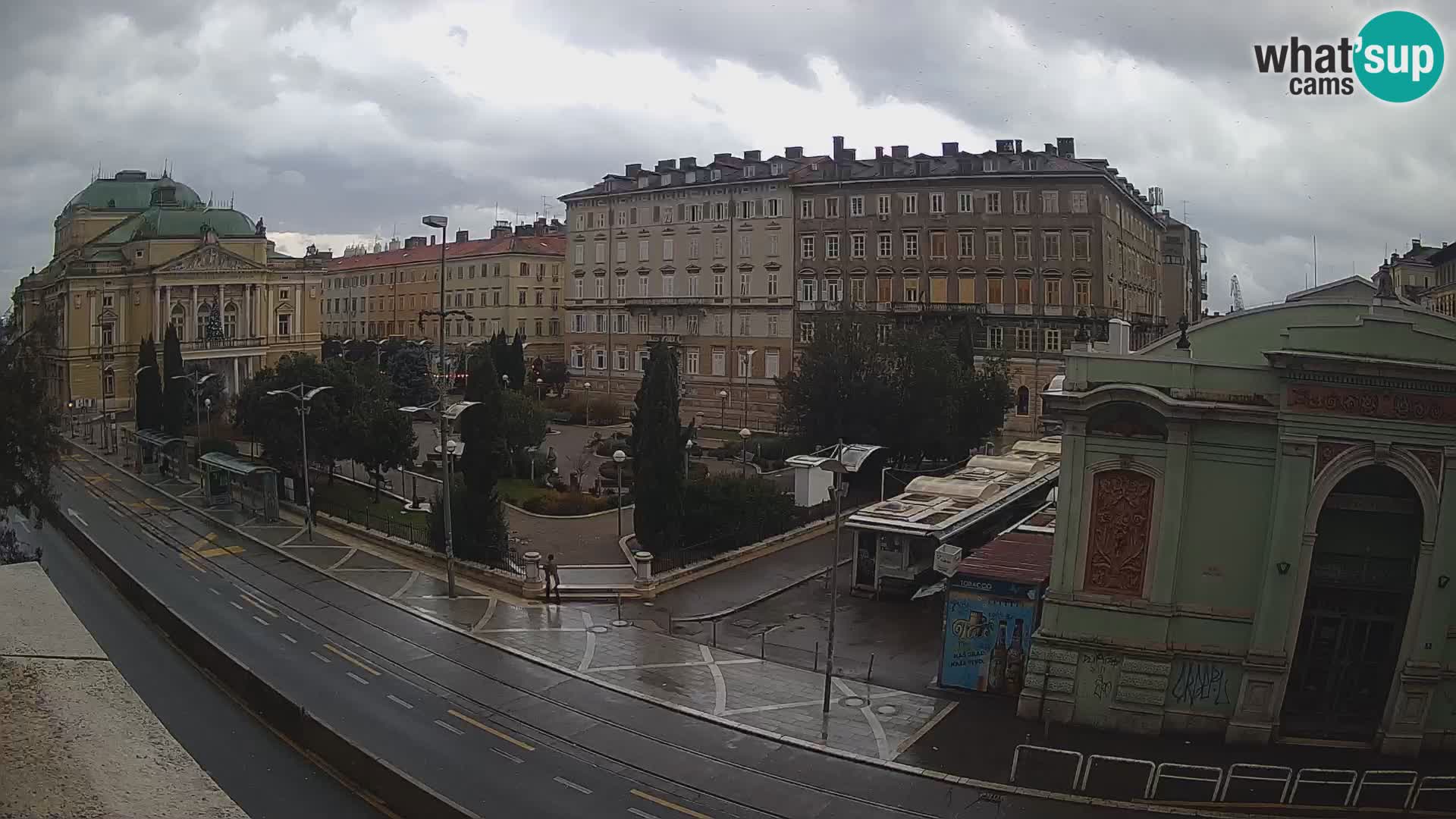 Webcam Rijeka – Park et Théâtre national croate Ivan pl. Zajc