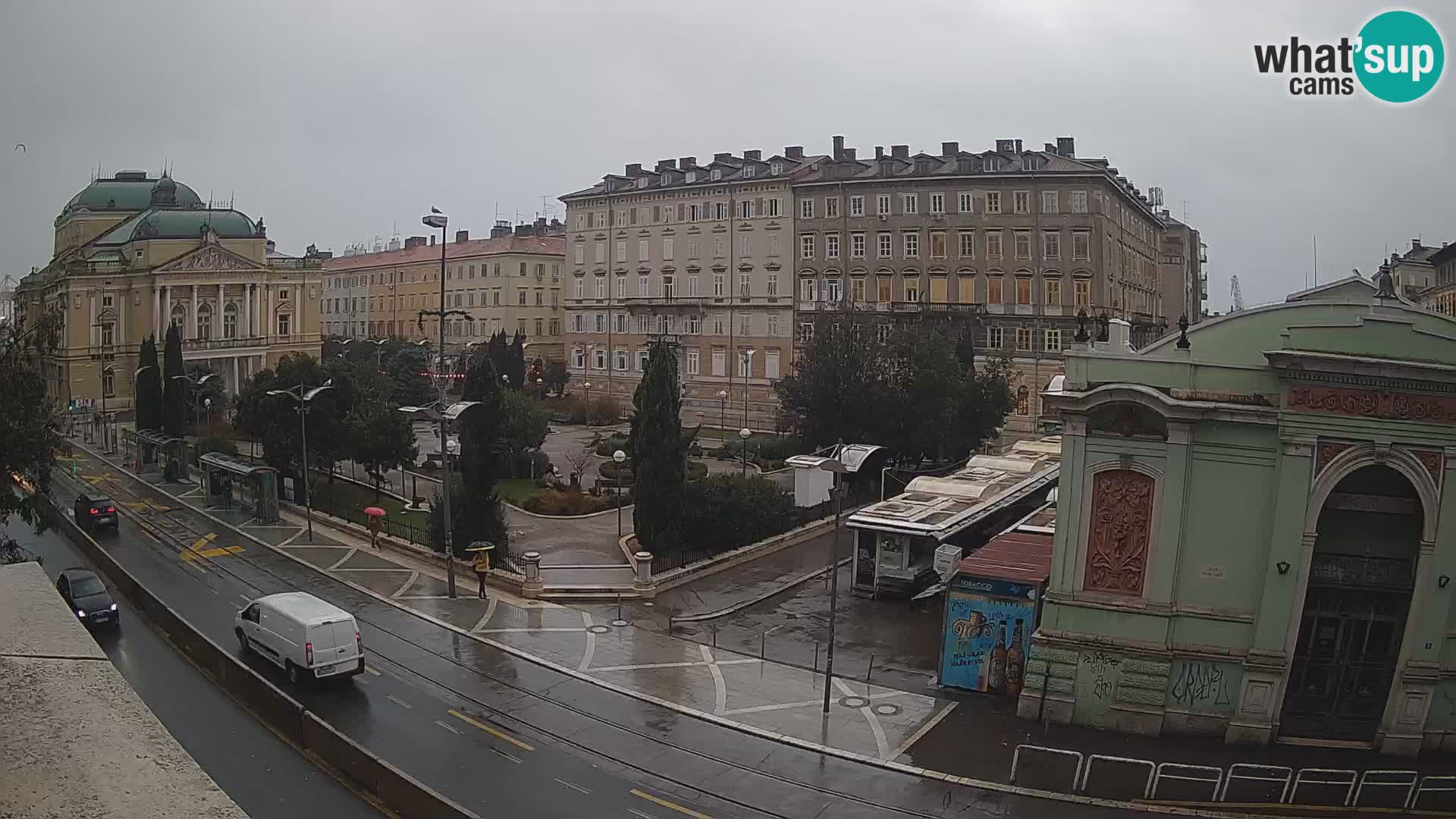 Webcam Rijeka – Park and  Croatian National Theatre Ivan pl. Zajc