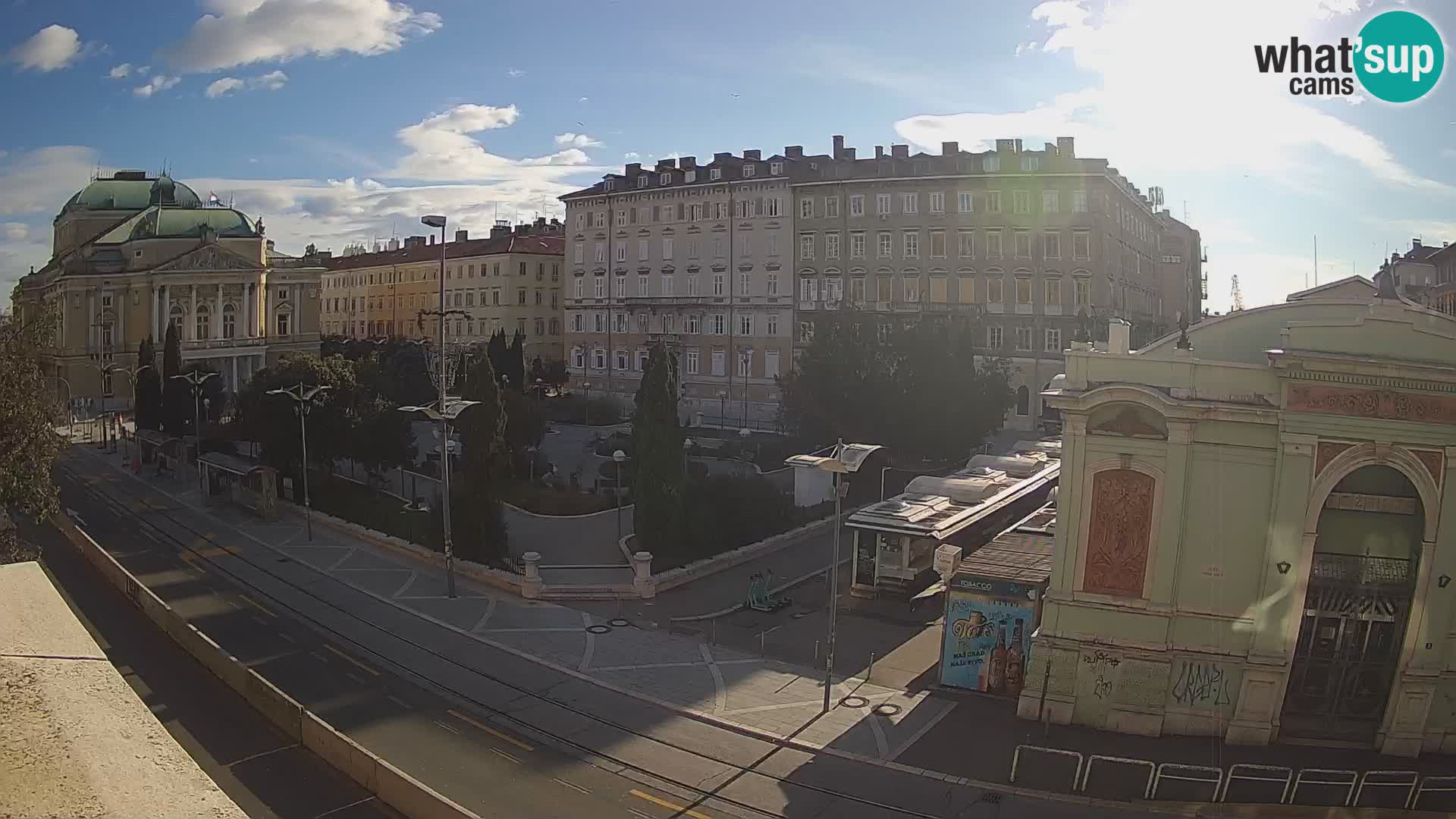 Webcam Rijeka – Park and  Croatian National Theatre Ivan pl. Zajc