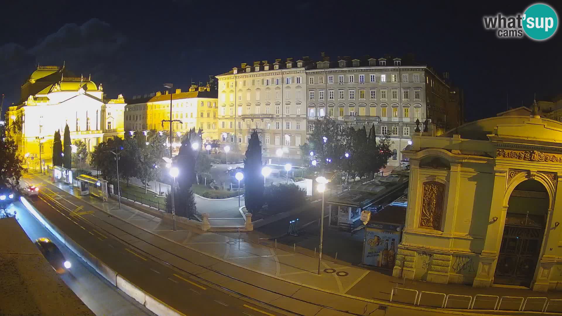 Webcam Fiume – Parco e Teatro nazionale Croato Ivan pl. Zajc