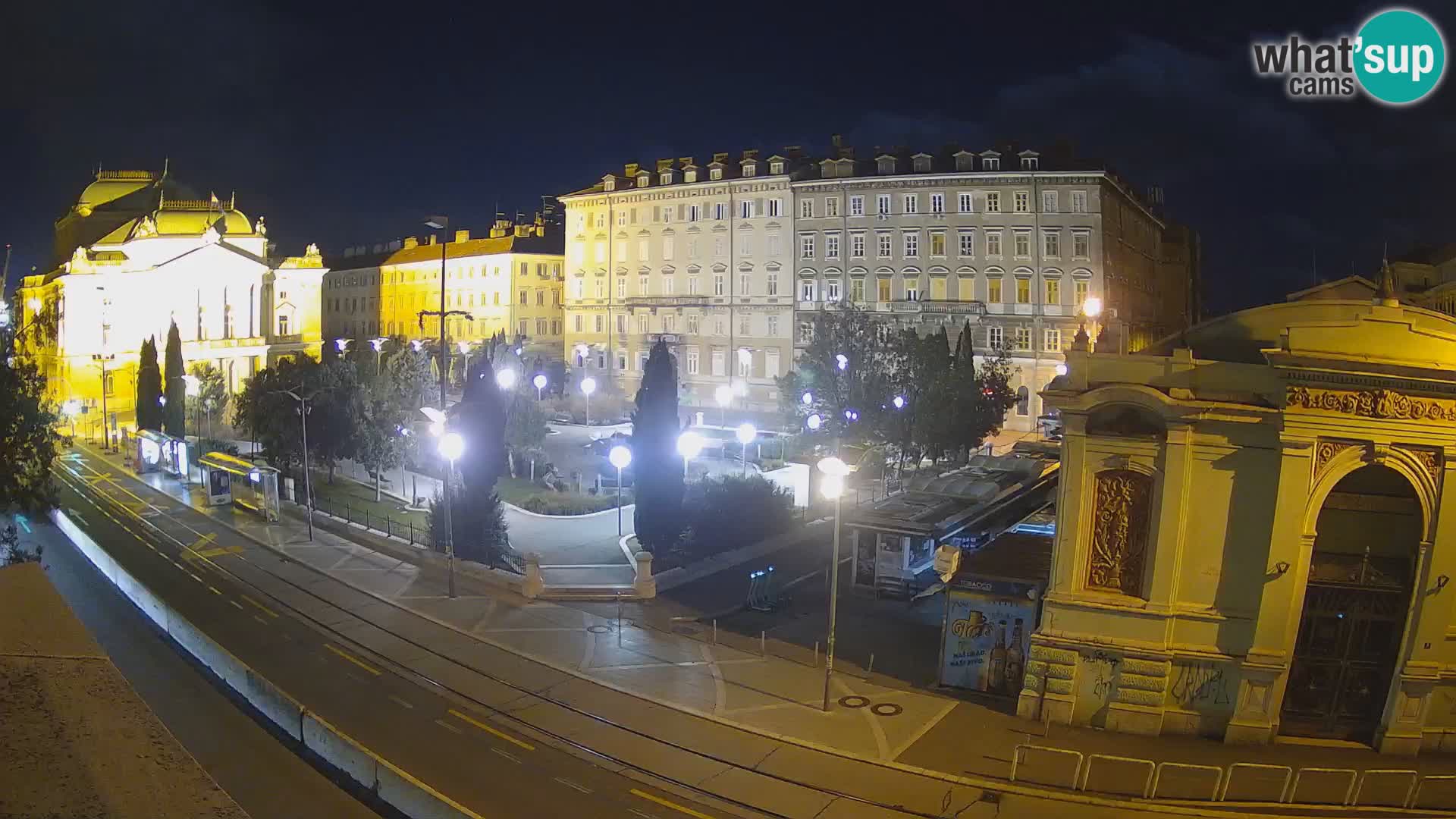 Webcam Rijeka – Park et Théâtre national croate Ivan pl. Zajc