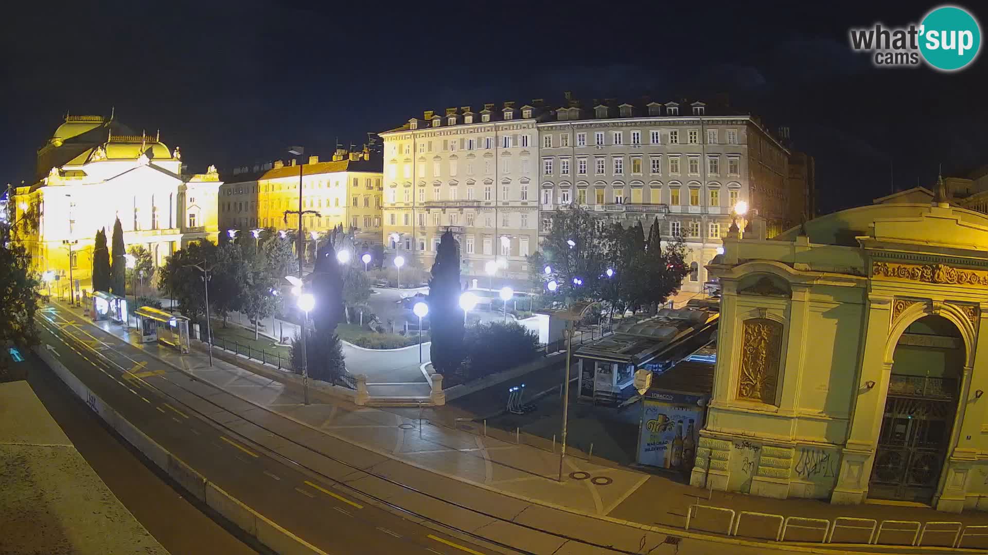 Webcam Rijeka – Park et Théâtre national croate Ivan pl. Zajc