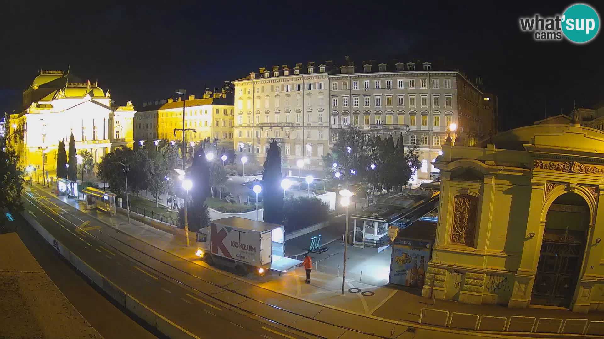 Webcam Rijeka – Park et Théâtre national croate Ivan pl. Zajc