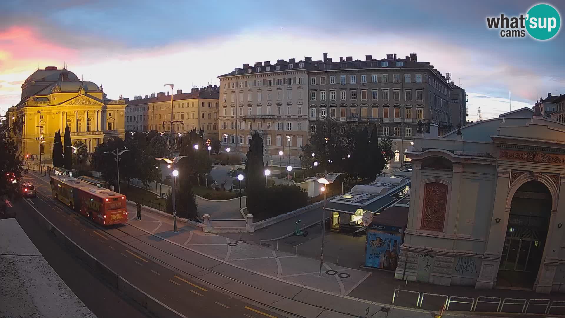 Webcam Rijeka – Park and  Croatian National Theatre Ivan pl. Zajc