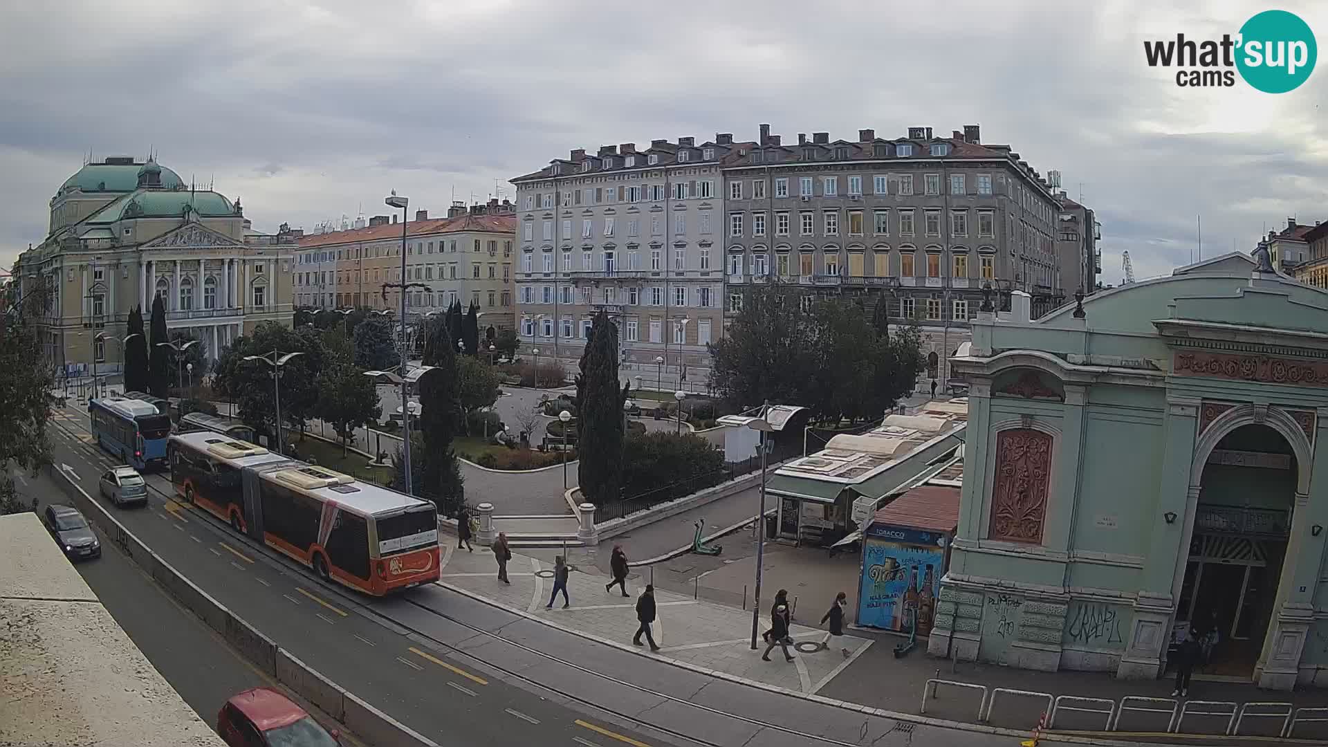 Webcam Rijeka – Park and  Croatian National Theatre Ivan pl. Zajc