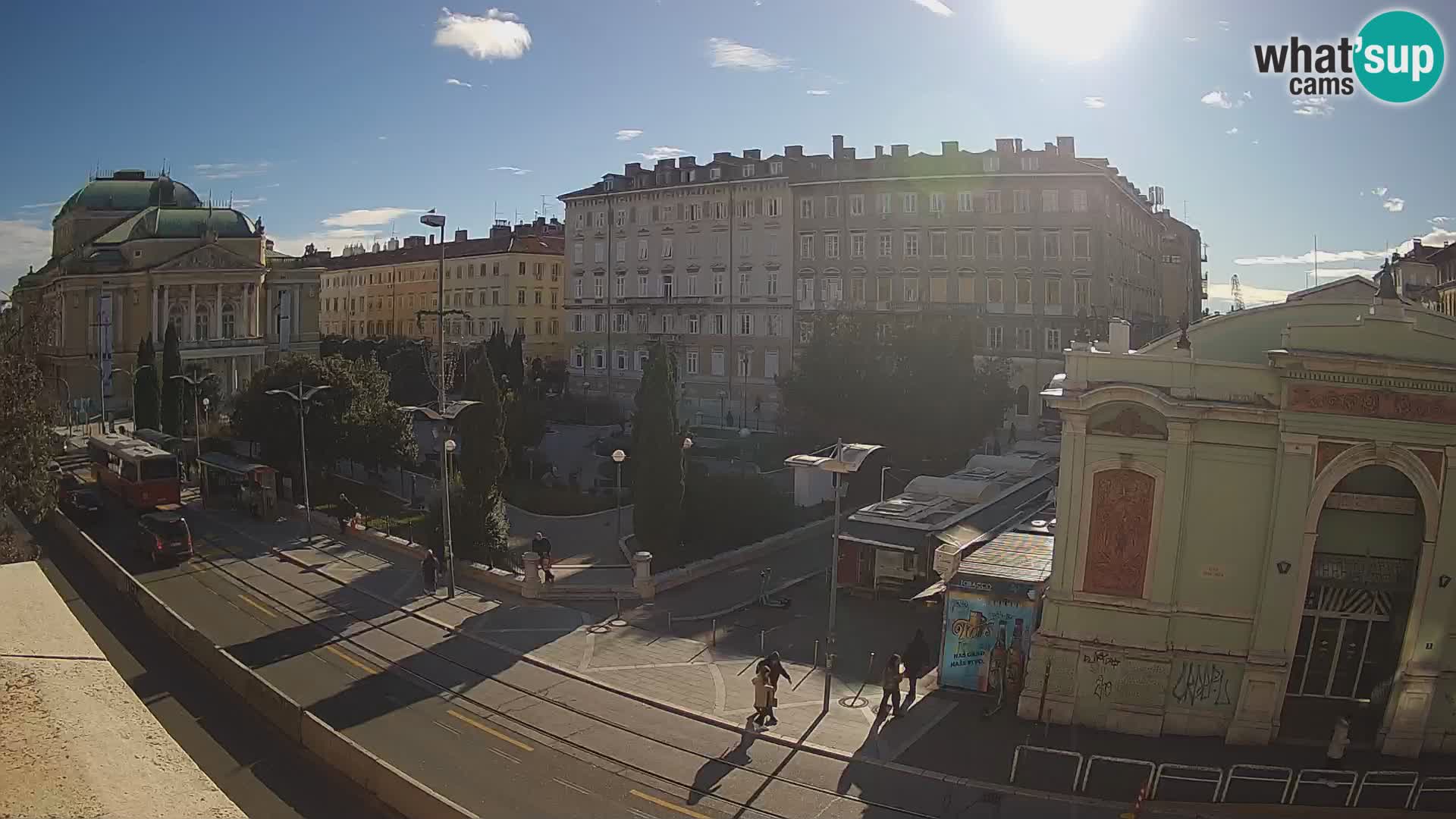 Webcam Rijeka – Park and  Croatian National Theatre Ivan pl. Zajc