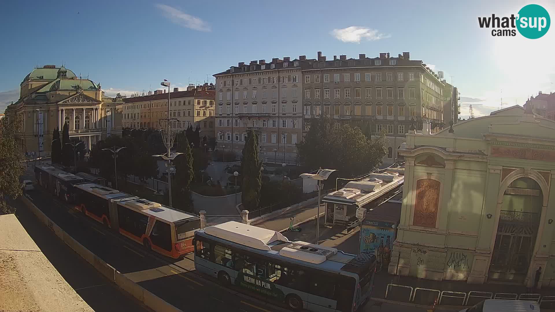 Webcam Rijeka – Park and  Croatian National Theatre Ivan pl. Zajc