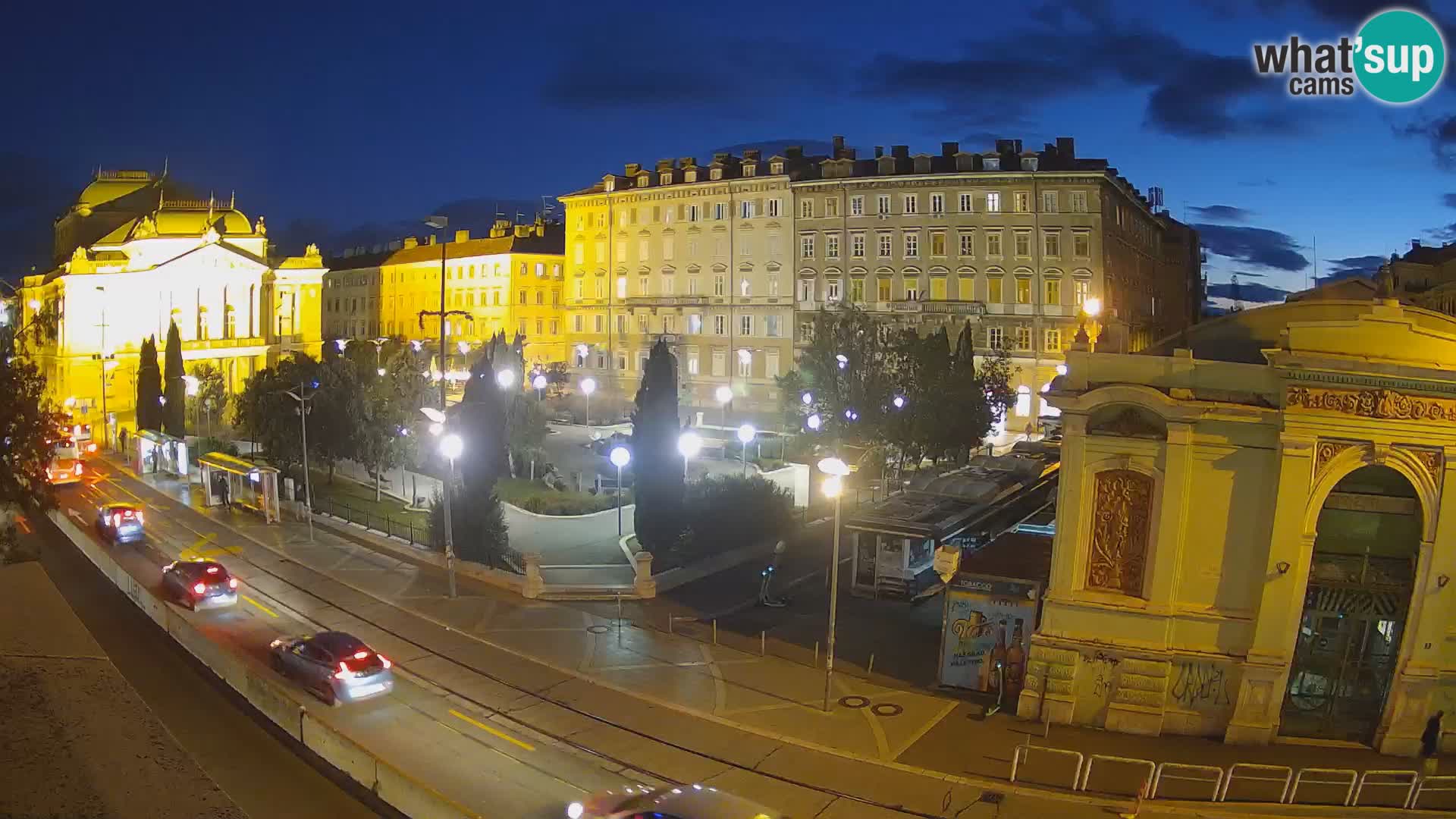 Webcam Rijeka – Park et Théâtre national croate Ivan pl. Zajc