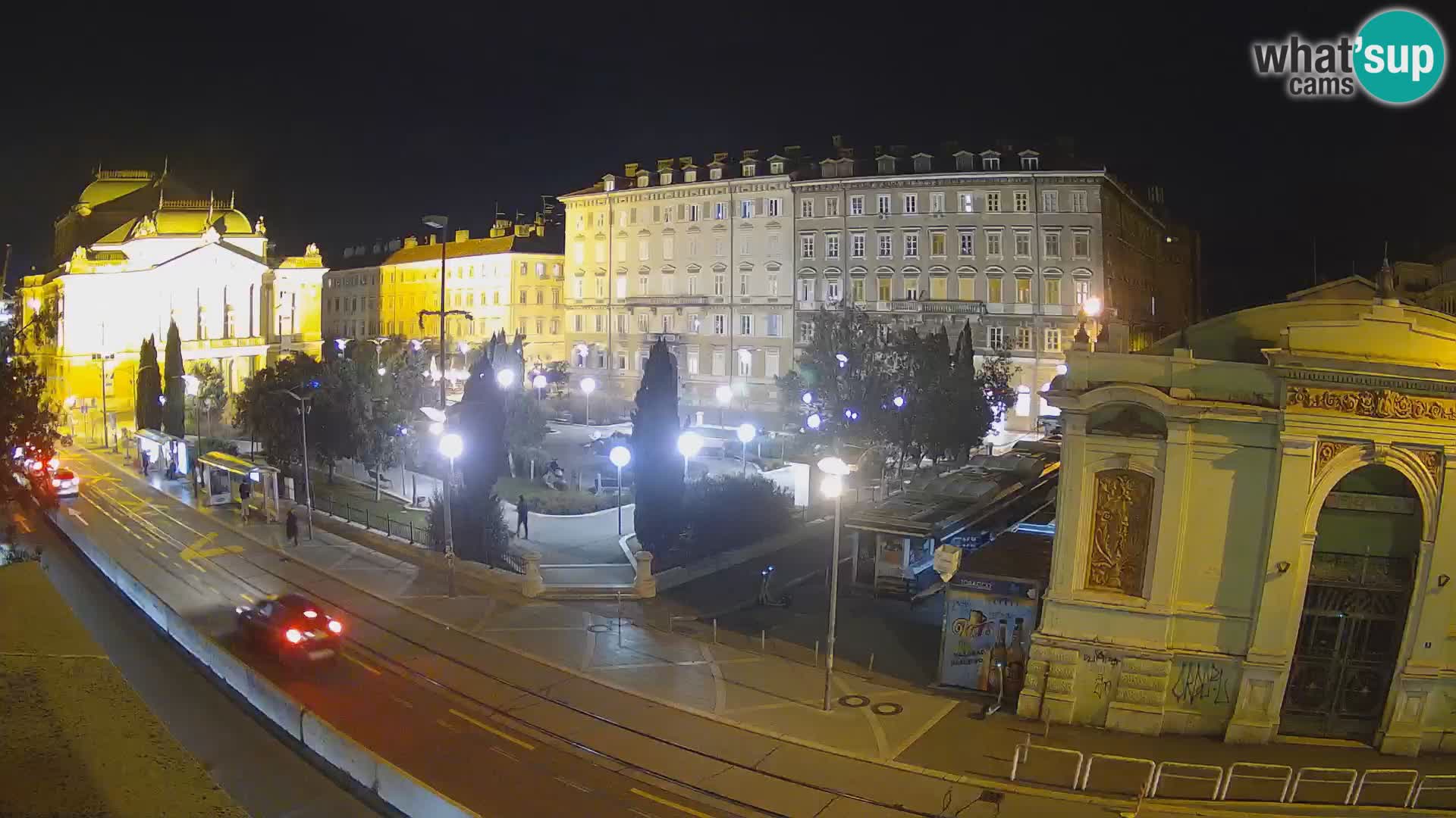 Webcam Rijeka – Park et Théâtre national croate Ivan pl. Zajc