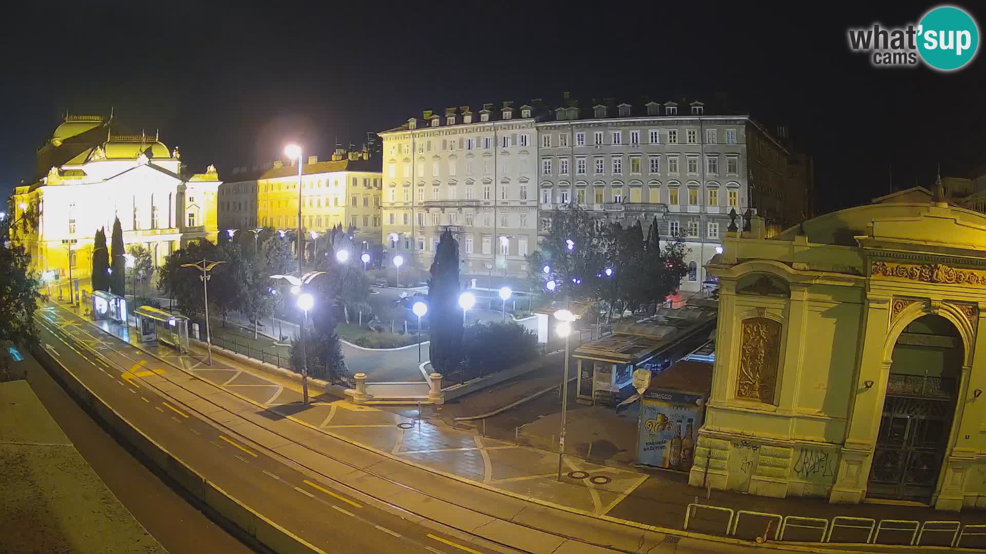 Webcam Rijeka – Park and  Croatian National Theatre Ivan pl. Zajc