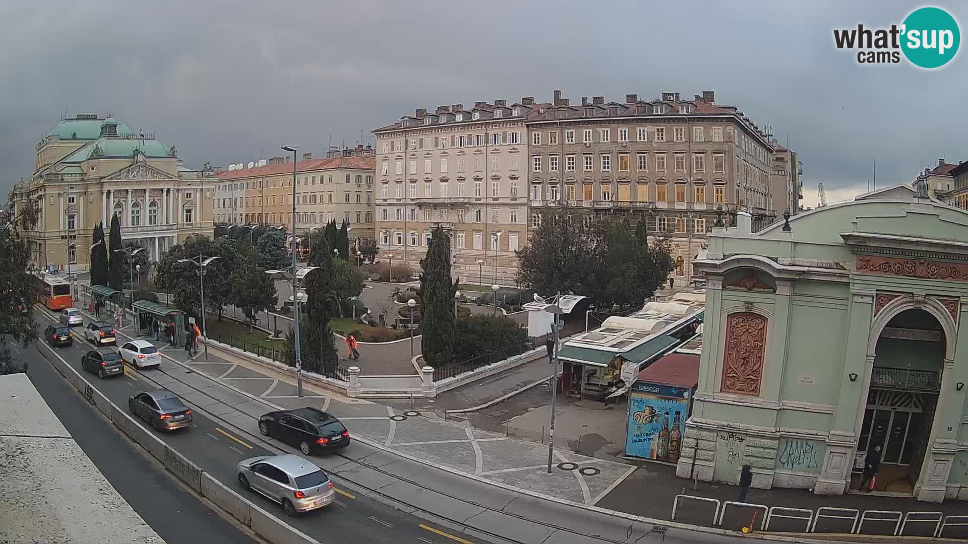 Webcam Rijeka – Park and  Croatian National Theatre Ivan pl. Zajc